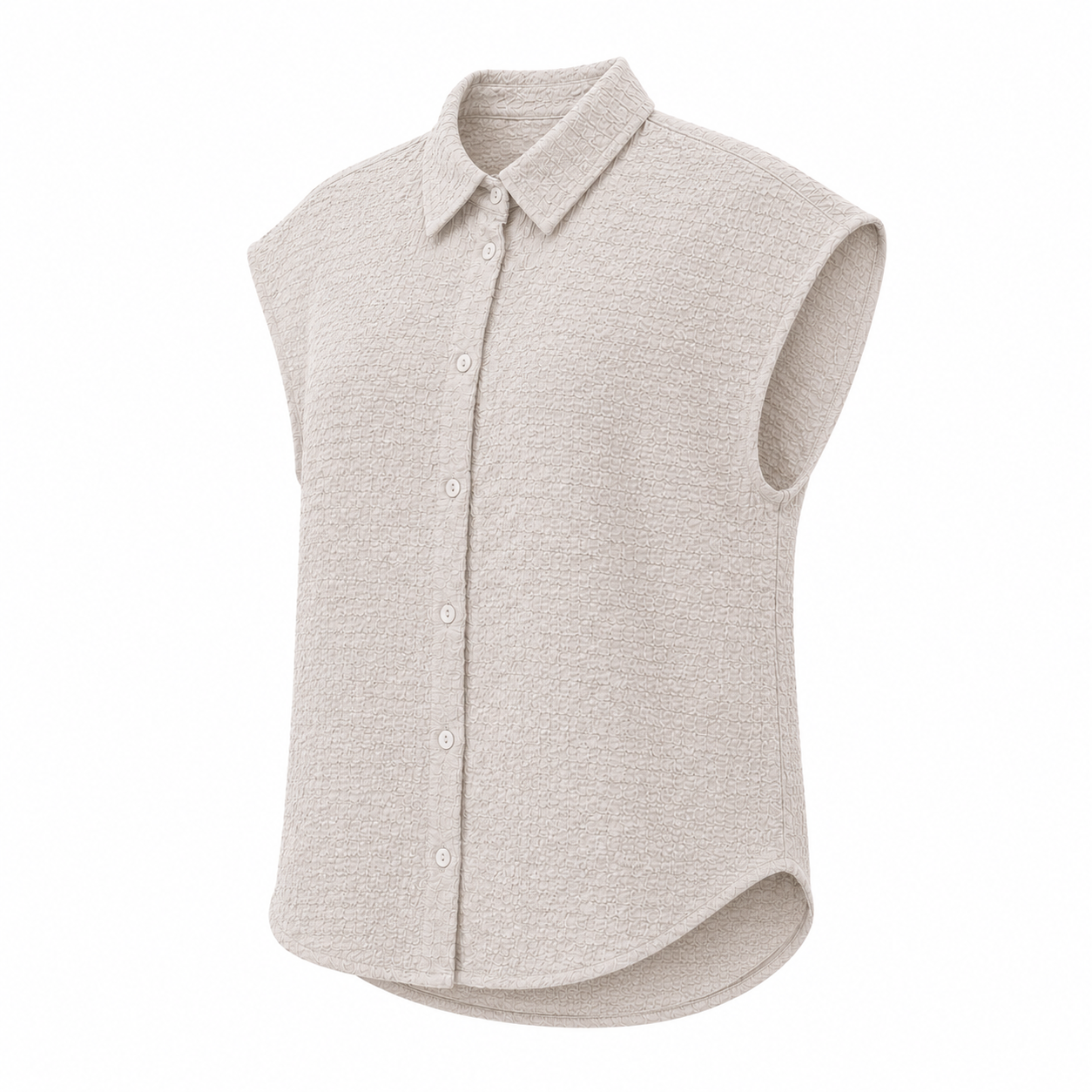 RATNOR Women’s Textured Short Sleeve Button-Down Blouse, Casual Loose Fit Top for Women - الصورة 4
