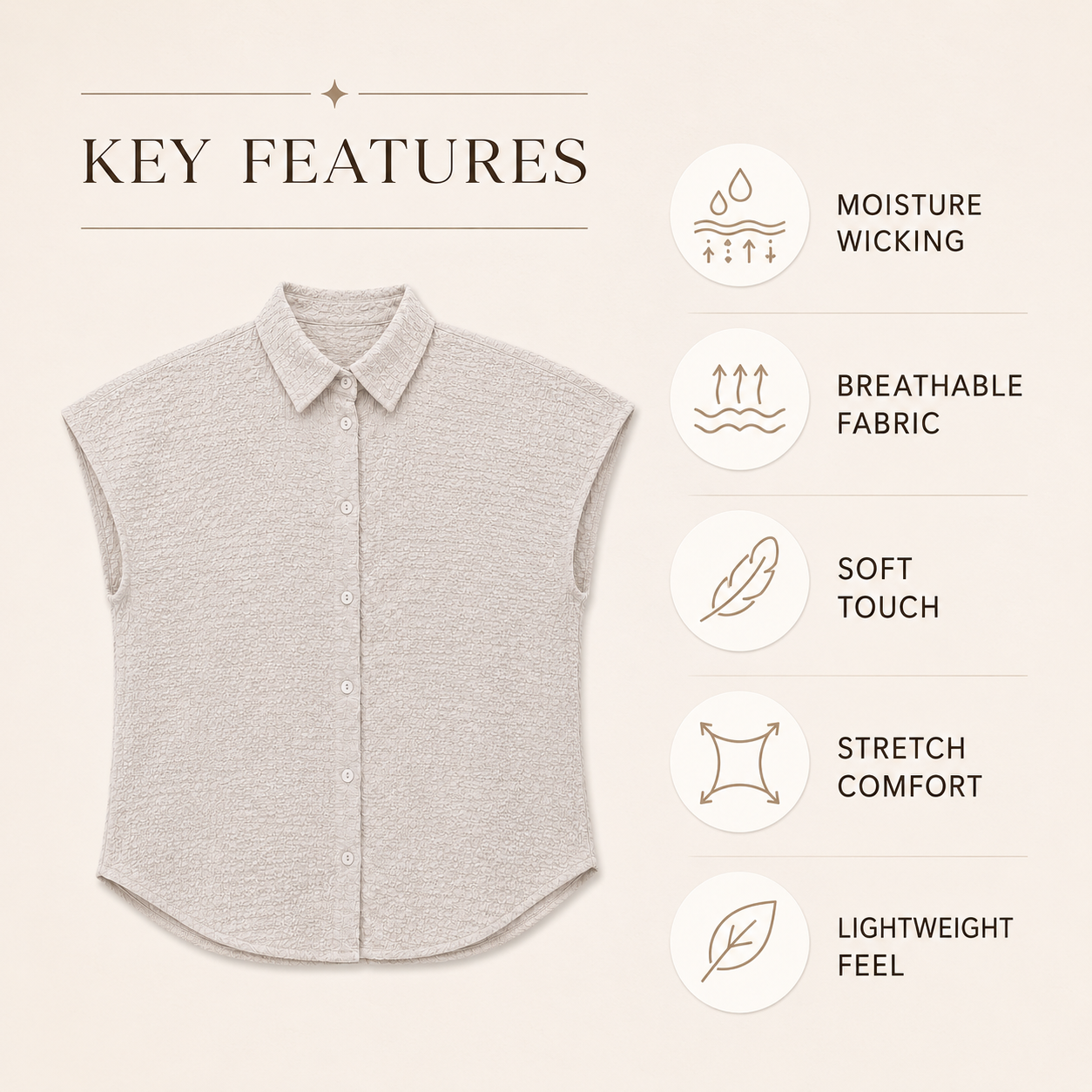 RATNOR Women’s Textured Short Sleeve Button-Down Blouse, Casual Loose Fit Top for Women - الصورة 3