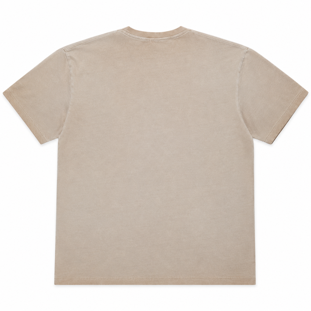 Men’s Crew Neck T-Shirt, Soft Cotton Blend Short Sleeve Casual Tee, Beige - الصورة 3