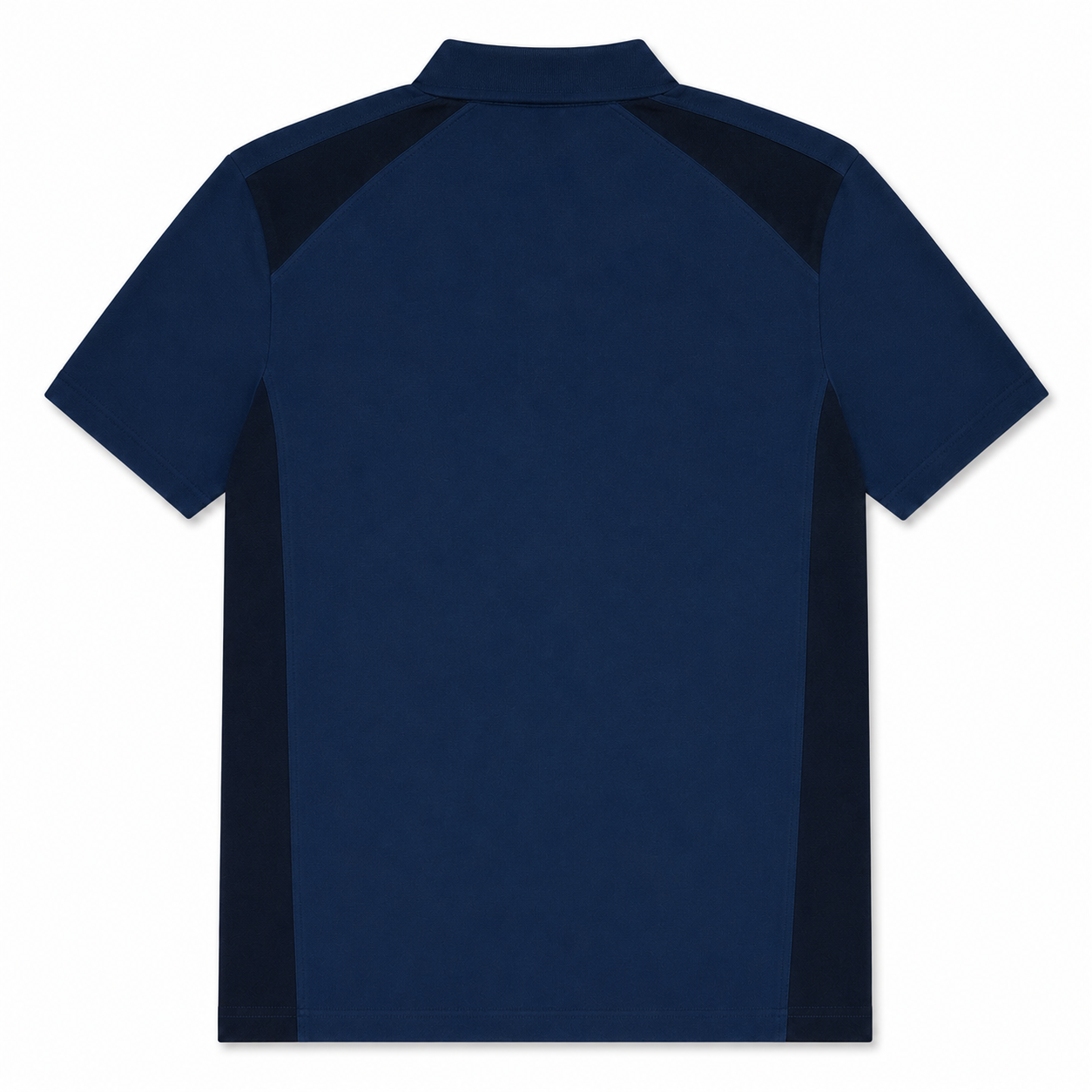 Men’s Navy Blue Polo Shirt with Contrast Panels, Short Sleeve Casual Regular Fit - الصورة 4
