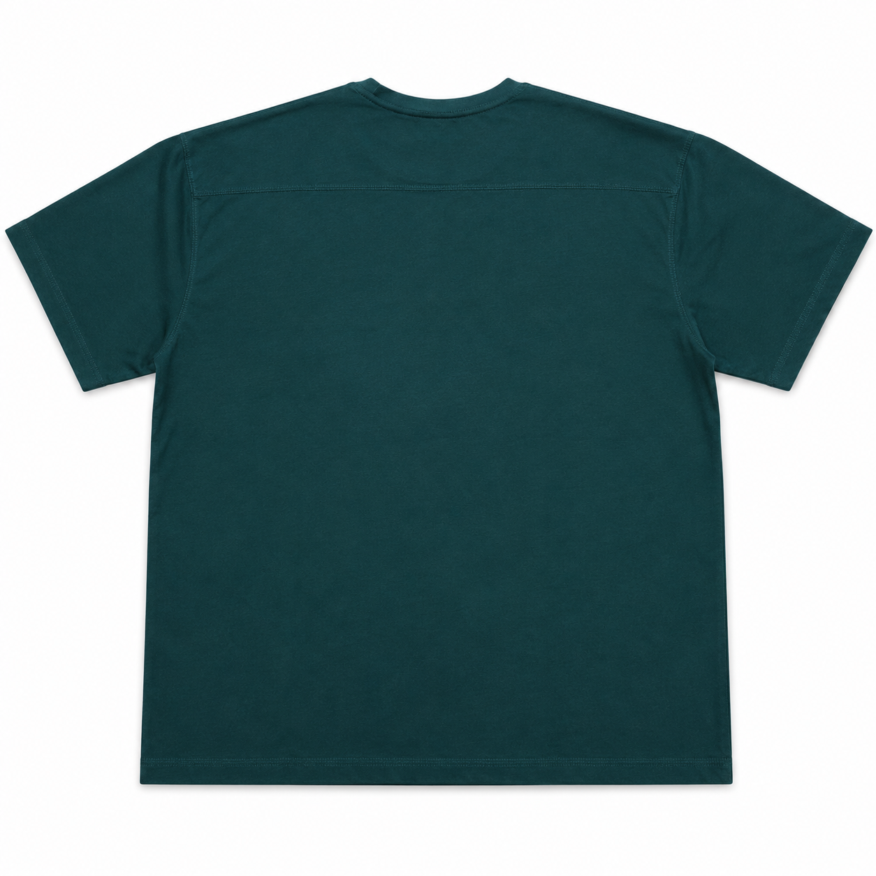 Men’s Dark Green Oversized Crew Neck T-Shirt with Small Chest Embroidery, Short Sleeve Casual Tee - الصورة 3