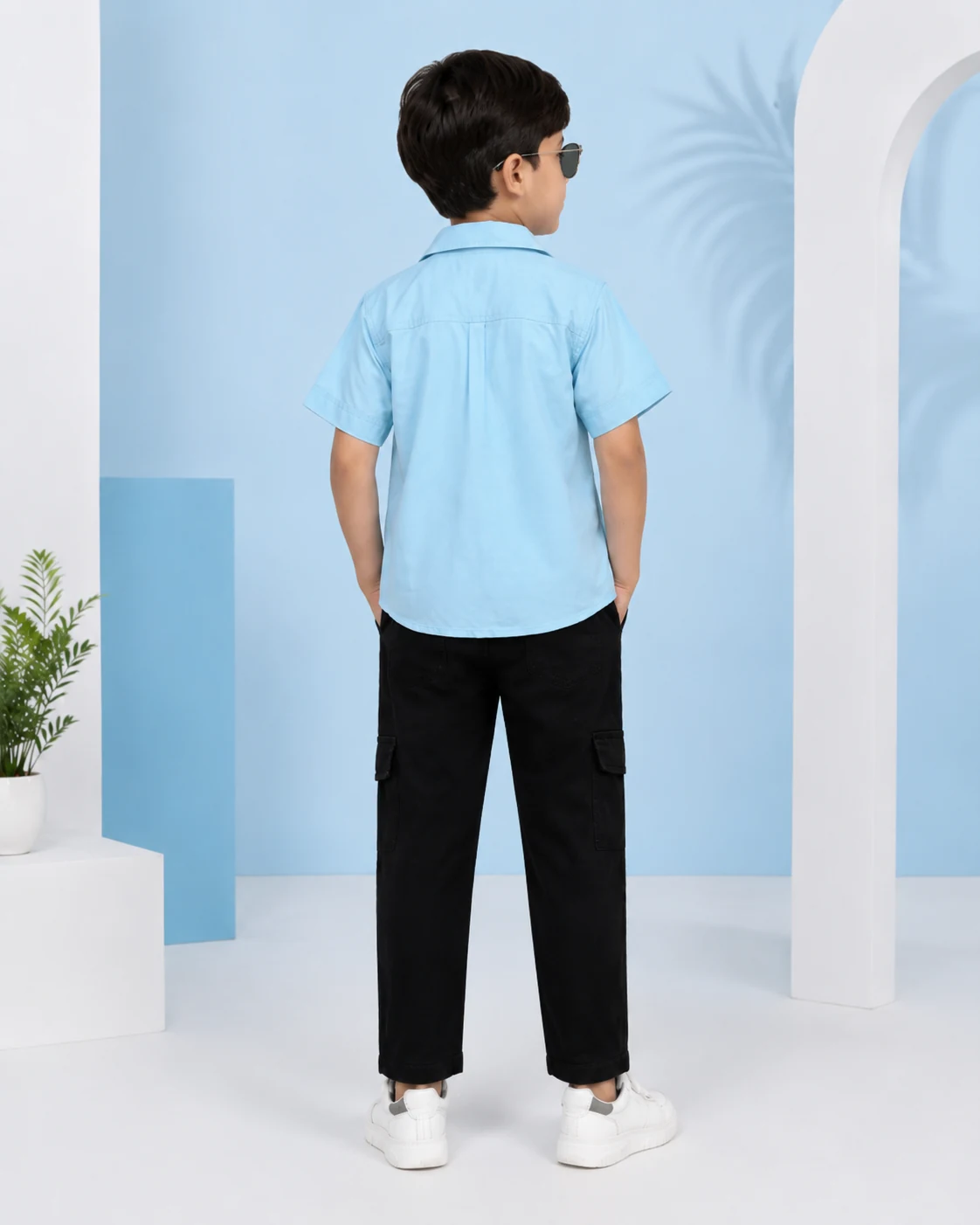 Boys 3 Piece Music Print Shirt Set with T-Shirt & Cargo Pants - الصورة 3